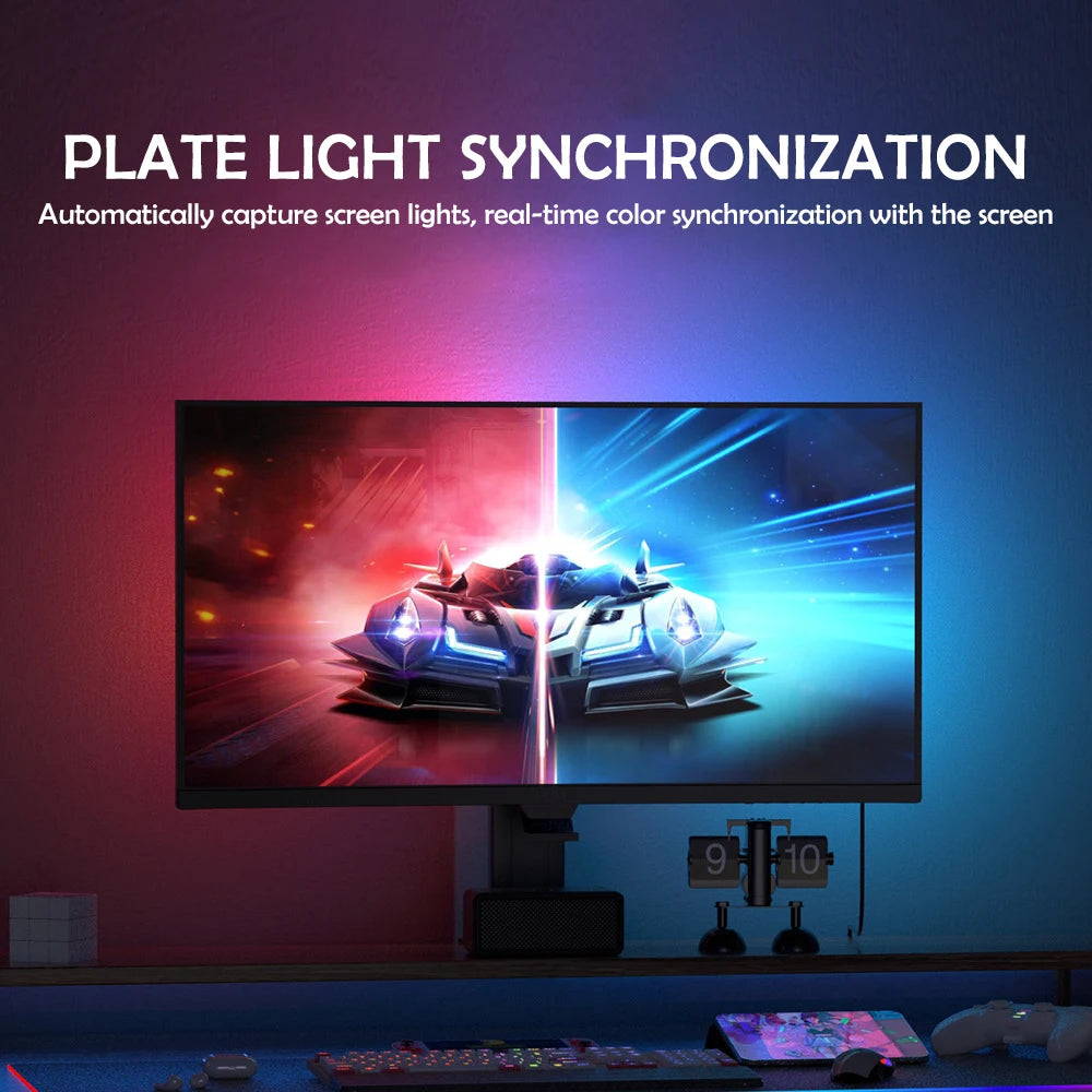 Bande Lumineuse RGB LED de Rétroéclairage pour Moniteur PC | Synchronisation Écran et Musique | Kit d'Ambiance Gaming