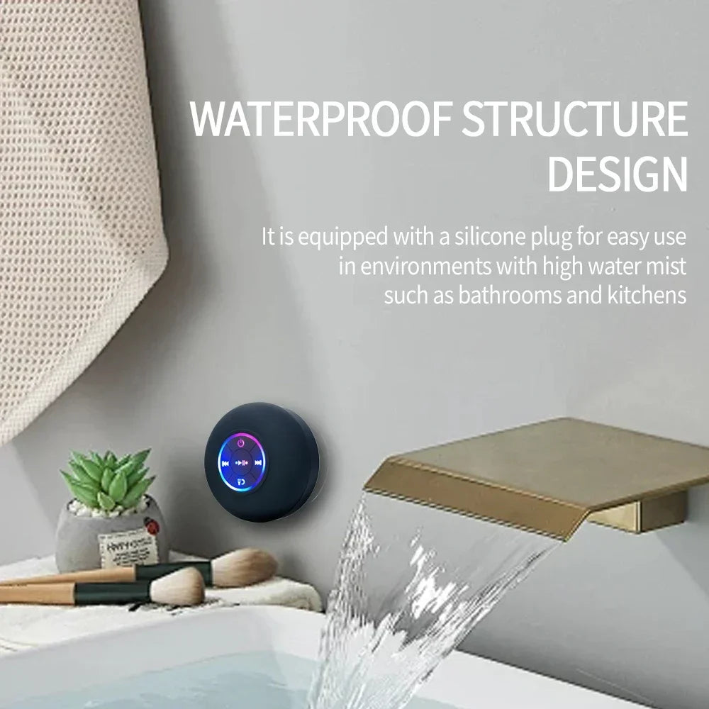 Mini Enceinte Bluetooth LED – La musique partout, même sous la douche