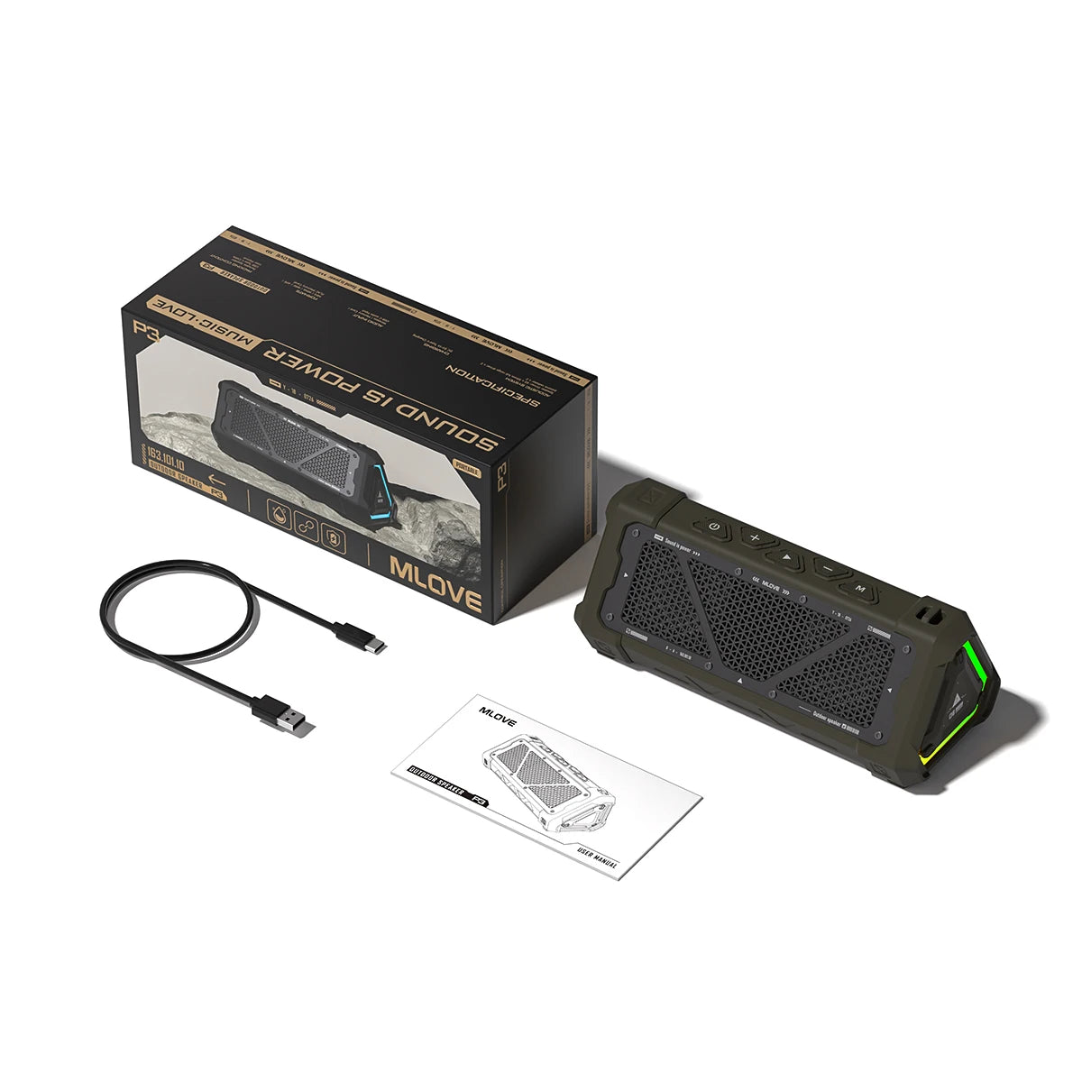 MLOVE P3 – Le haut-parleur outdoor puissant et lumineux