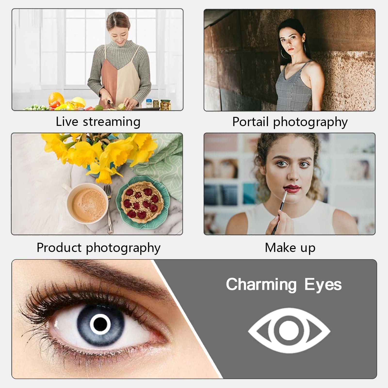 Ring Light LED Selfie 10" (26cm) | Kit Professionnel avec Trépied et Support Téléphone | Lumière Dimmable pour Vidéo, Streaming & Maquillage