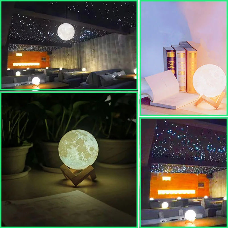 3D LED Moon Lamp Nightlight Fairy Table Bedroom Bedside Cute Kids Night Light for Room Birthday Party Decoration Christmas Gifts