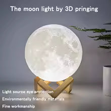 3D LED Moon Lamp Nightlight Fairy Table Bedroom Bedside Cute Kids Night Light for Room Birthday Party Decoration Christmas Gifts